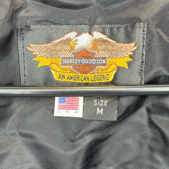 Vintage Harley Davidson 1996 Black Leather Vest Pins Biker Women’s Size M USA - Picture 6 of 8